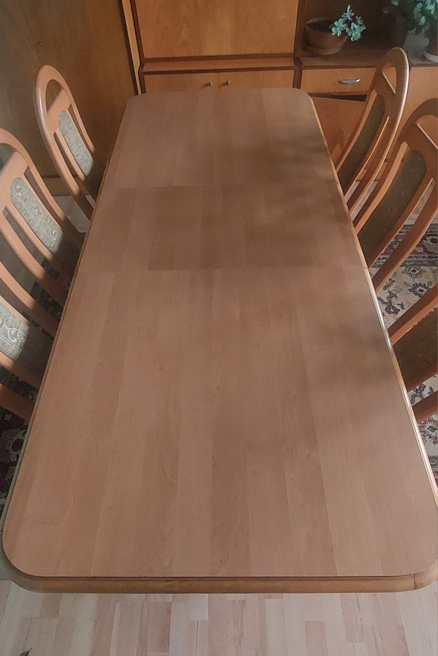 Stół rozkładany + 6 krzeseł