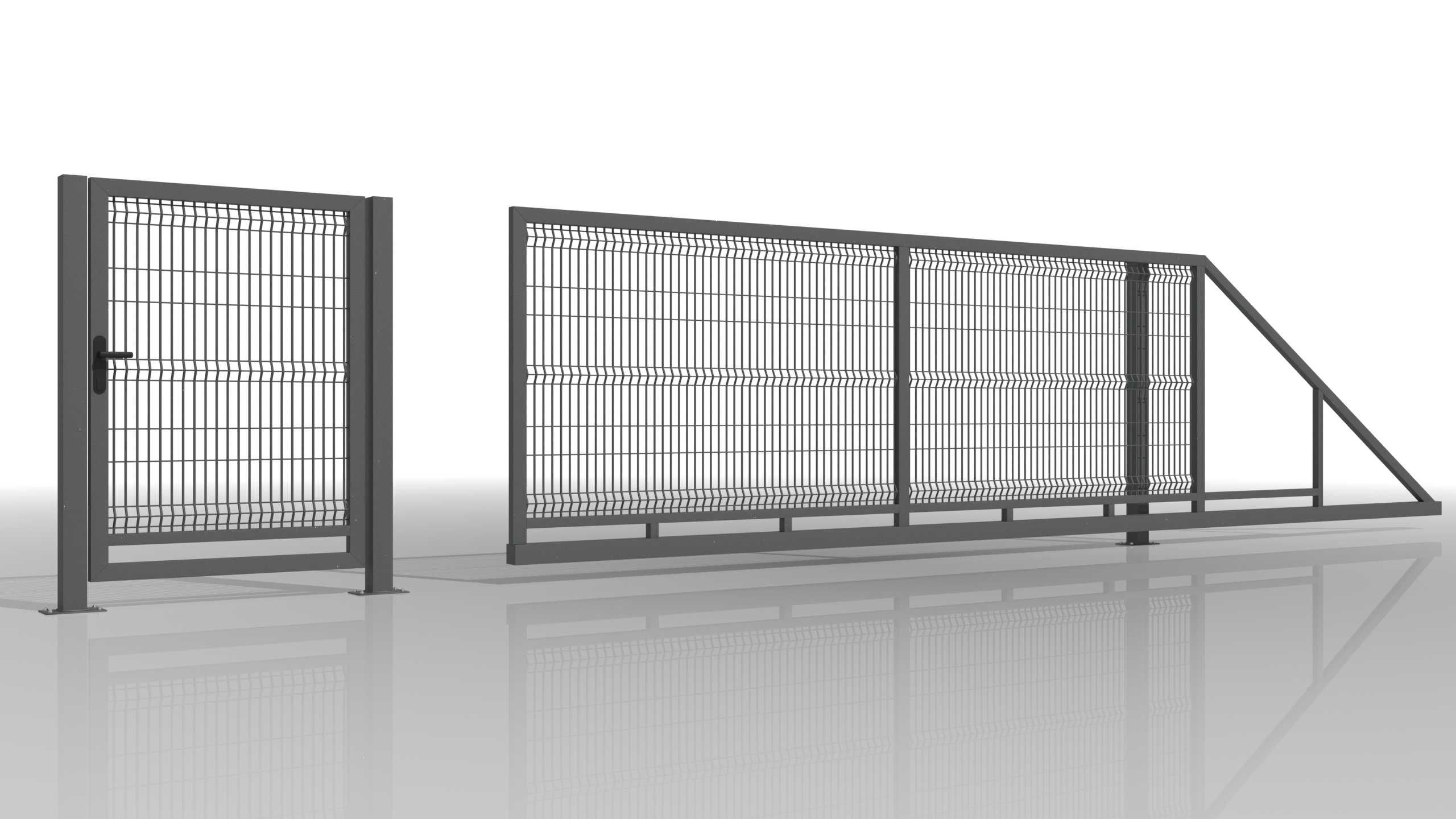 Furtka 90x142cm COMFORT wypełniona siatką panelową 3D
