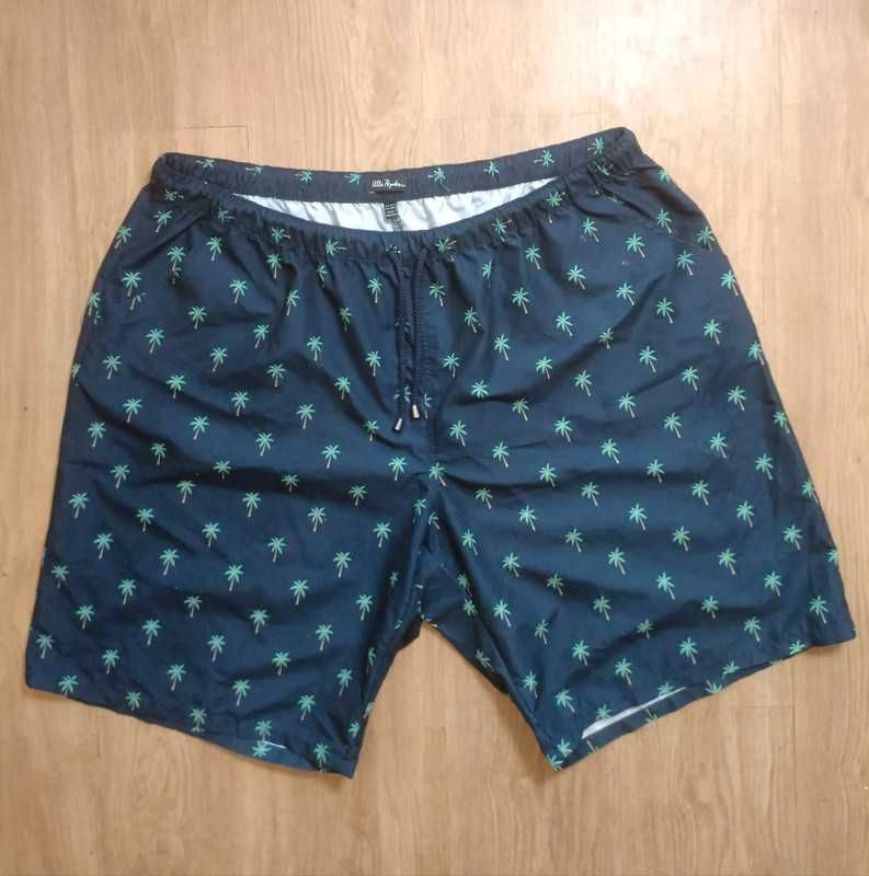 Ulla Popken spodenki kąpielowe granatowe w palemki 54/56 4XL
