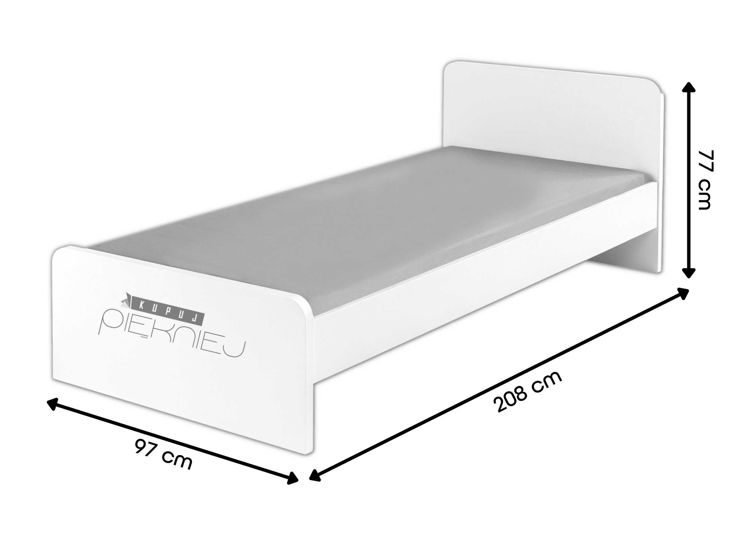 ŁÓŻKO BOFLEX OVAL Dąb Craft Złoty_  BIAŁY MAT (rama) 90x200