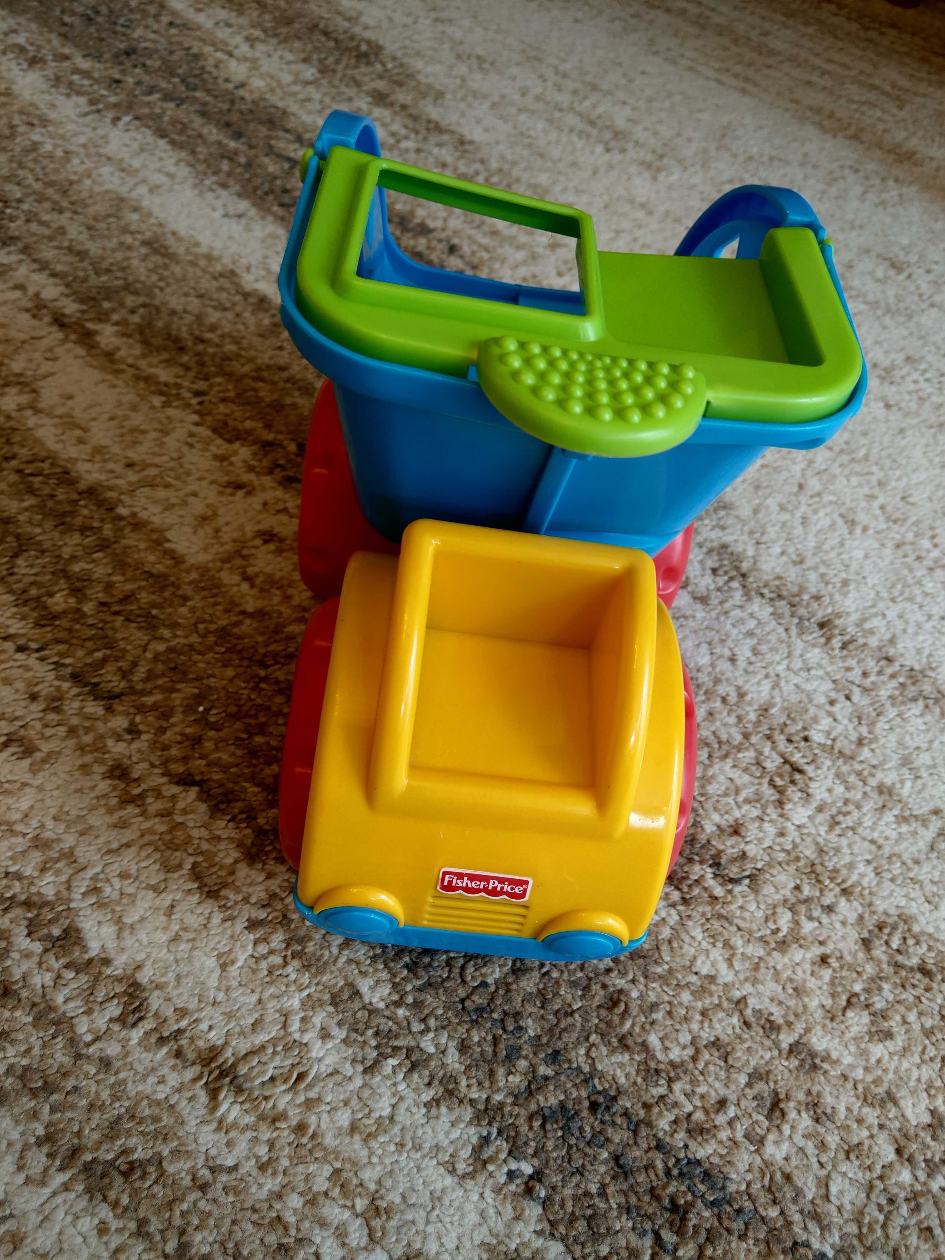 Zestaw wywrotka auto Fisher Price dźwięk i książka z układanką