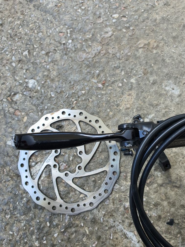 Hamulec tarczowy hydrauliczny Tektro Auriga Comp tył 140cm sprawny