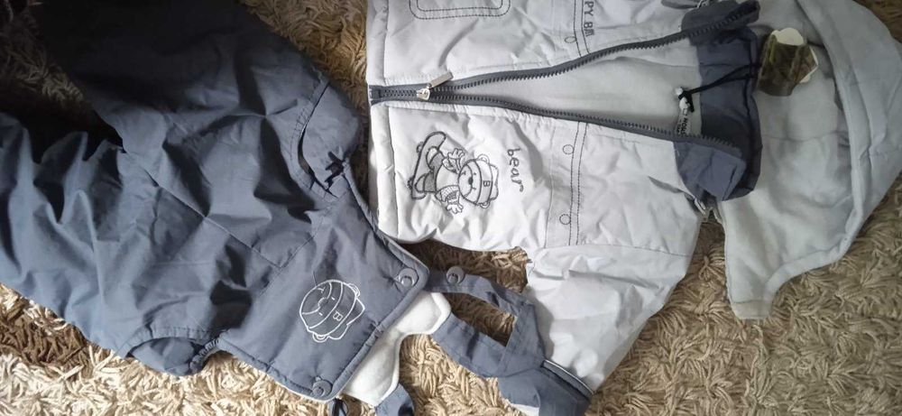 Комбінезон зимовий роздільний 6 місяців 68р сірий новий для хлопчика