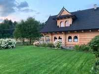 Siedlisko wolny weekend Drewniany domek dom z bali jacuzzi balia
