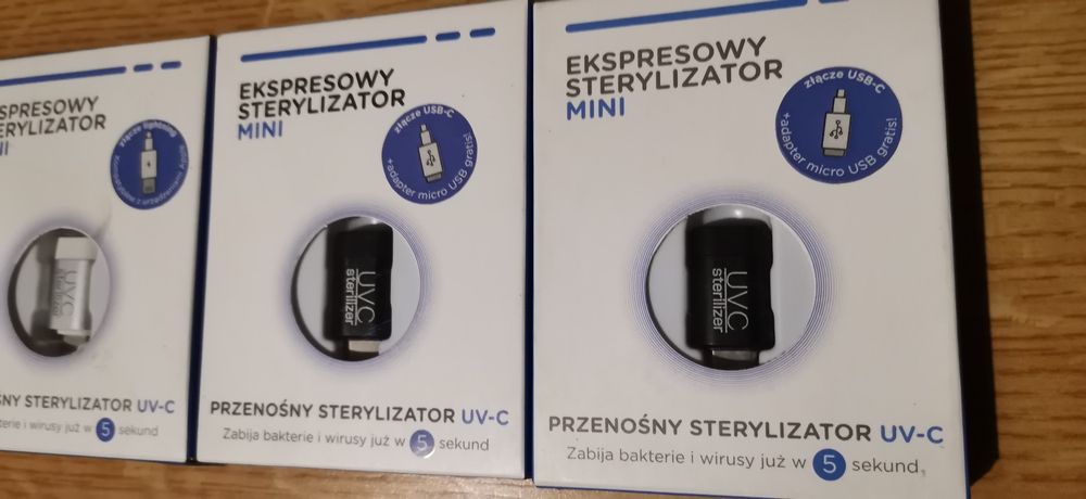 Mini sterylizator UV do telefonu USB-C, Mini USB, 2 sztuki