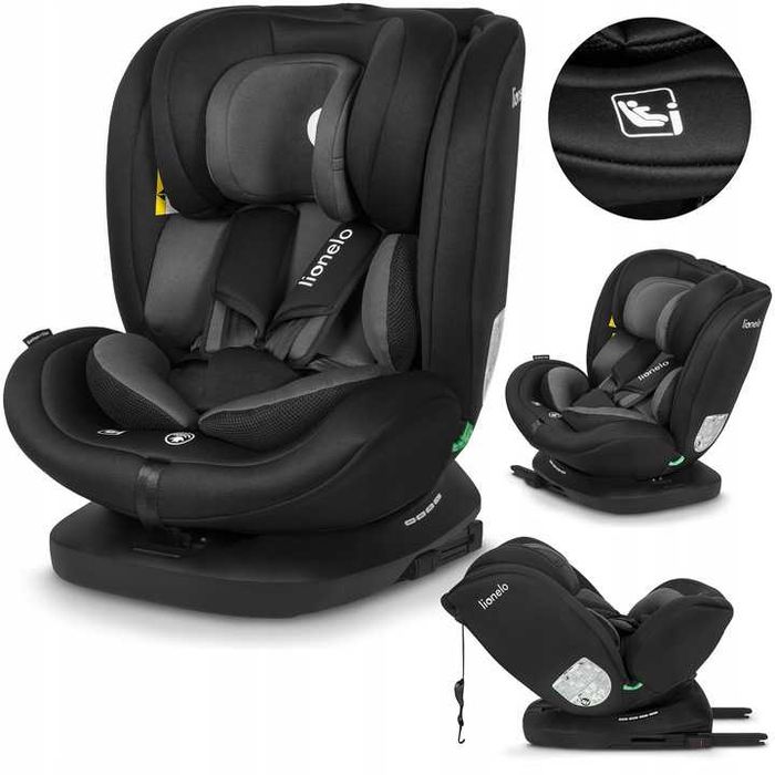 Fotelik samochodowy obrotowy Lionelo BASTIAAN i-Size ISOFIX 0-36kg P-Ń