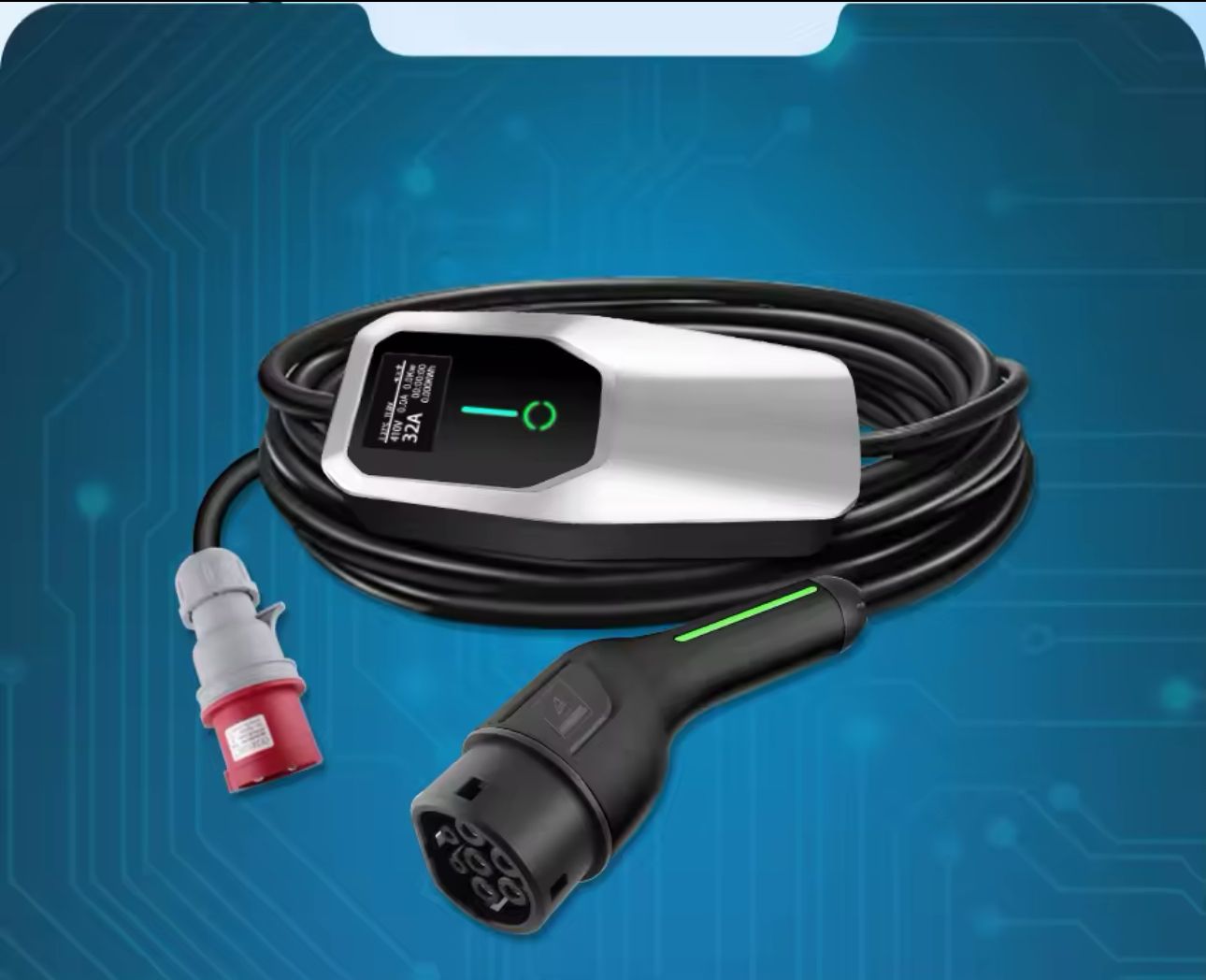 Carregador Portátil 7 kw - 32A -Tipo 2 - Veiculos Eletricos
