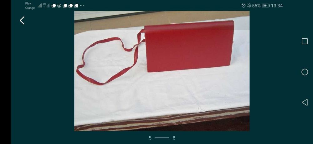 Efektowna Torebka Kopertówka jaskrawa czerwień- jak NOWA!!!