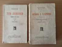 2 livros "Tito Andronico" e "António e Cleópatra" de Shakespeare