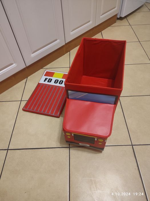 Nowy kosz pojemnik na zabawki dla dziecka Straż pożarna