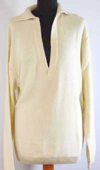 Sweter 100% Bawełna w kolorze naturalnej bieli Rozmiar 48/50