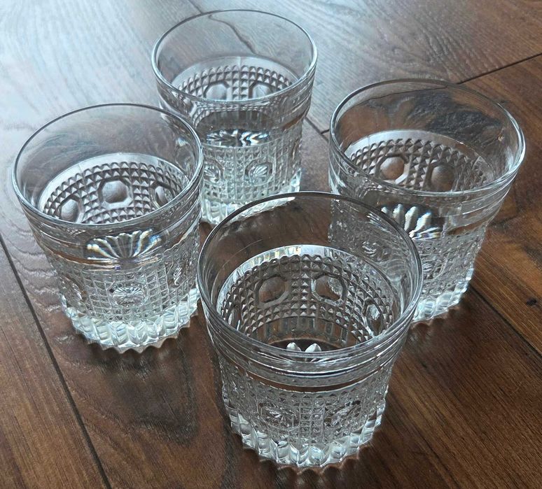 Oryginalne Kryształowe Szklanki Do Whisky PRL 4 sztuki