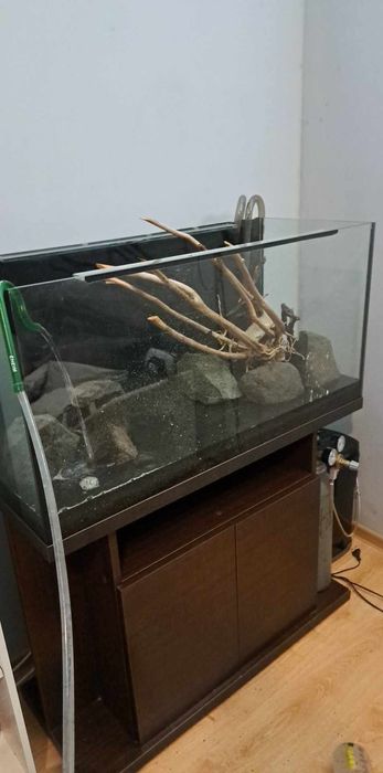 Akwarium 200l z szafka i lampa