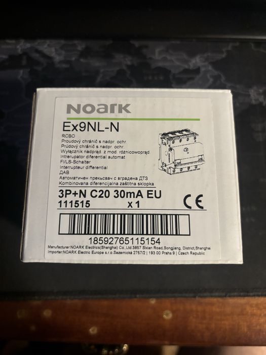 Дифавтомат (УЗО) Noark 6кА C 25А 3P+N 30mA тип A Ex9NL-N 111548