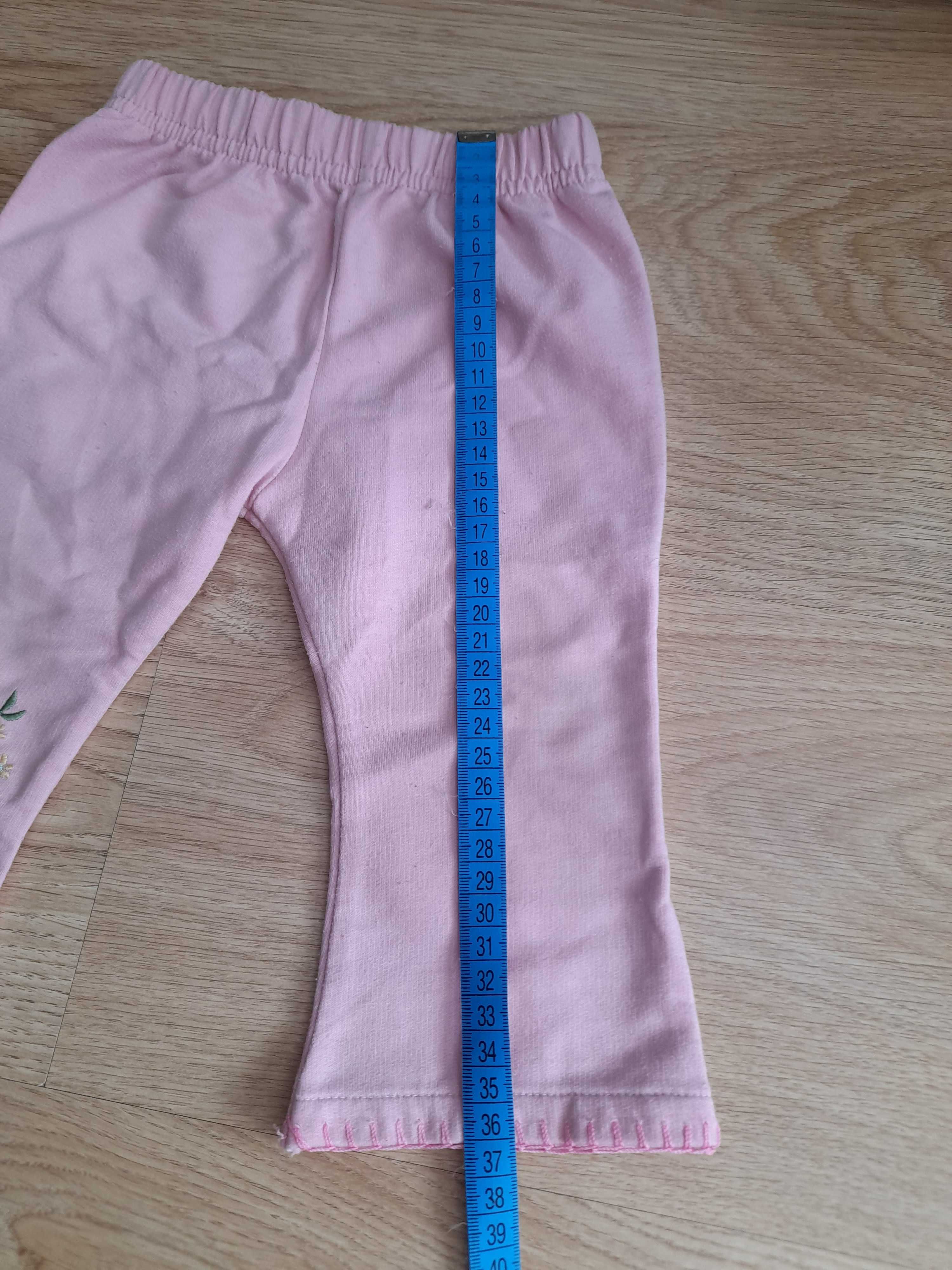 Spodnie dziewczęce różowe bawełniane rozm. 68 cm