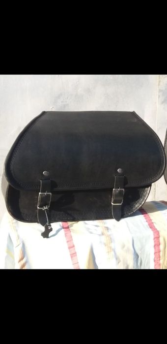 Мото кофр  кожанный