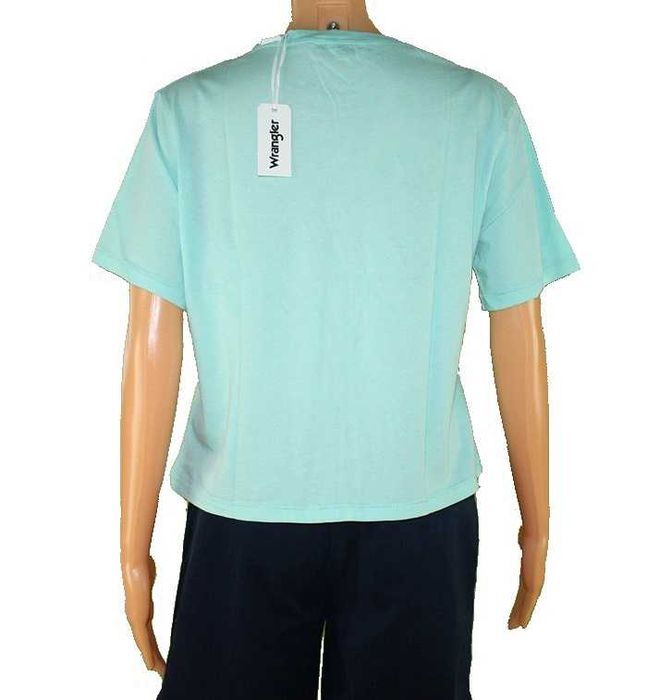 Damska koszulka Wrangler -seledynowa z grafiką W7382EVWD nowa rozm. XL