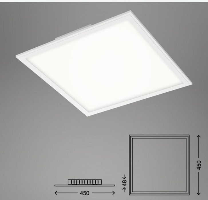 Lampa sufitowa plafon LED ledowy slim 45x45 cm 24 w 2500 lm ip44