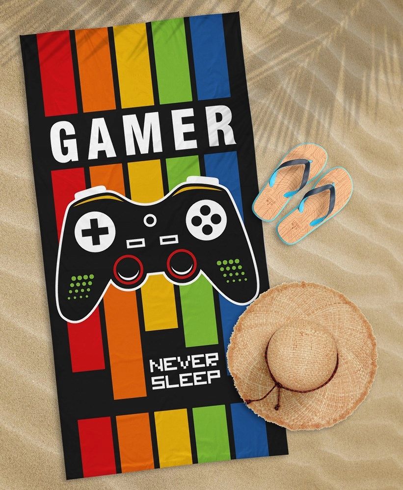 Ręcznik plażowy 70x140 Gamer 70 kolorowy dziecięcy