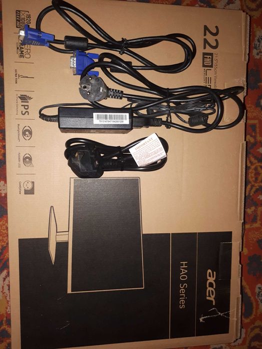 Монітор Acer HA 220 Q Офіс Дім Досуг Тонкі Рамки Корпус HDMI DIV VGA