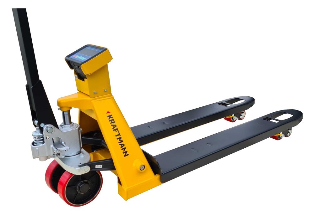 Wózek ręczny paletowy paleciak z wagą mobilna KRAFTMANN 2500kg 115cm