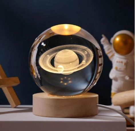 Подарунок 3D Кришталева куля планетарна декоративна нічна лампа 3D