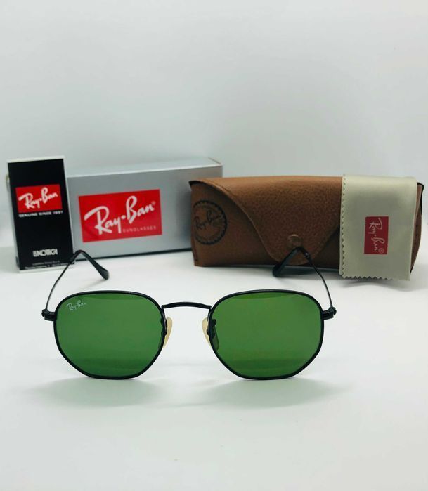 Солнцезащитные очки Ray Ban Hexagonal 3548N Green 54мм стекло (mix)