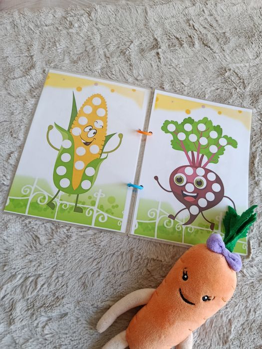 Веселі овочі/ ігри з пластиліном/ пластилінові заплатки