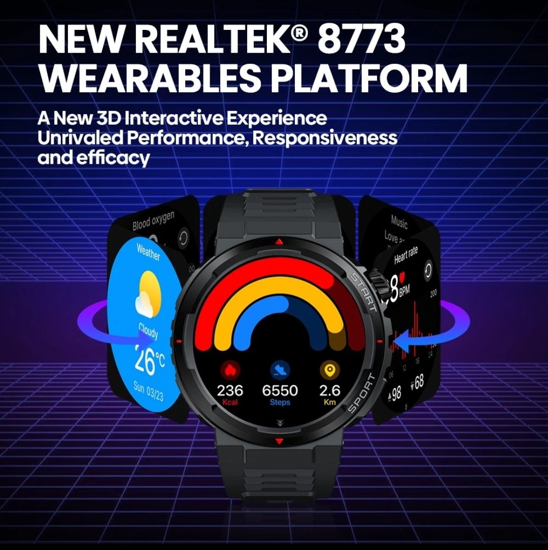 Новинка Zeblaze Ares 3 Plus Розумний спортивний HD AMOLED годинник