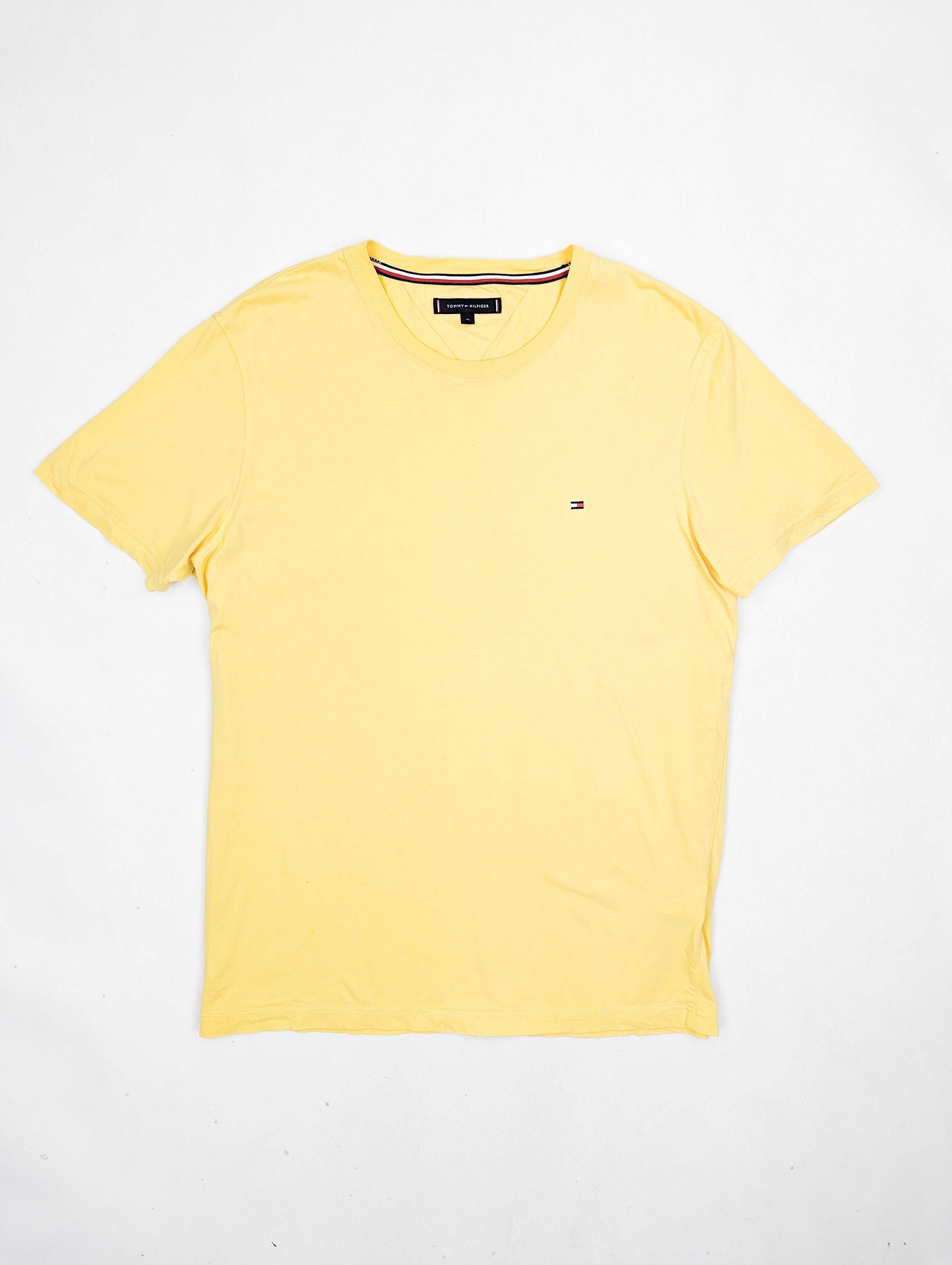 Tommy Hilfiger żółta koszulka t-shirt XL logo
