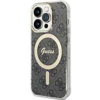 Etui Guess 4G MagSafe do iPhone 15 Pro Max 6.7" - Czarny