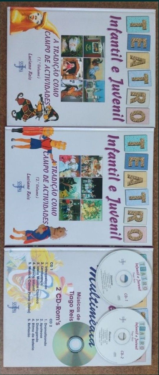 Teatro infantil e Juvenil - 2 livros e 2 cd's música no estojo novos
