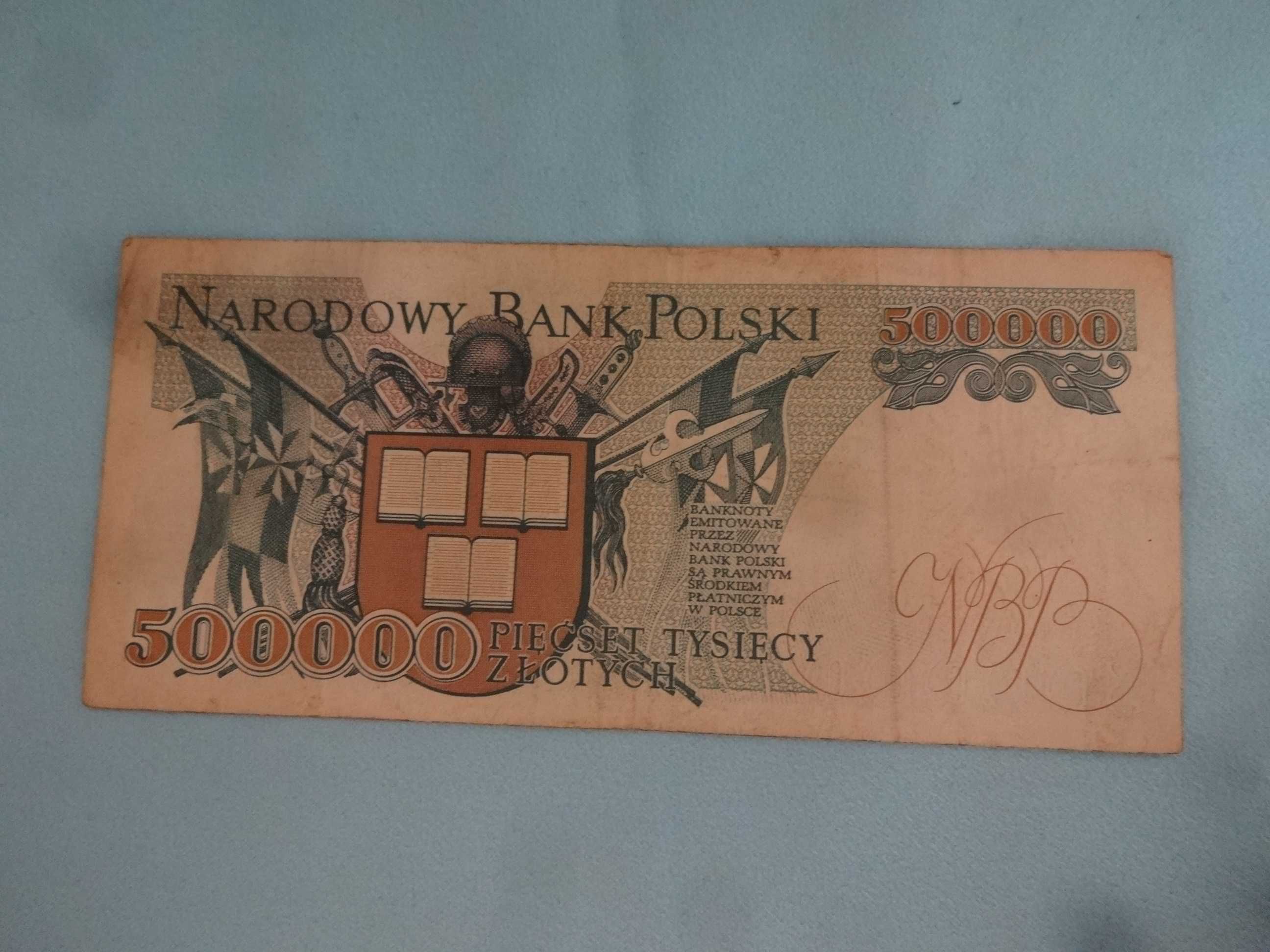 Banknot 500000 Zlotych 1990 seria P PRL Sienkiewicz jak na fotki