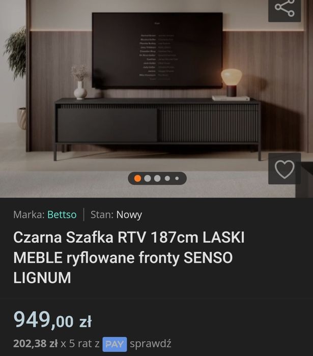 Komoda i szafka rtv lamele ryflowana