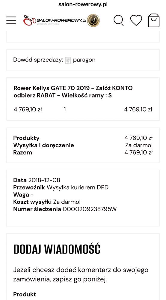 Kellys Gate 70  rozmiar S kola 29 cali osprzet XT plus SLX
