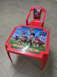 Mesa e cadeira Patrulha Pata