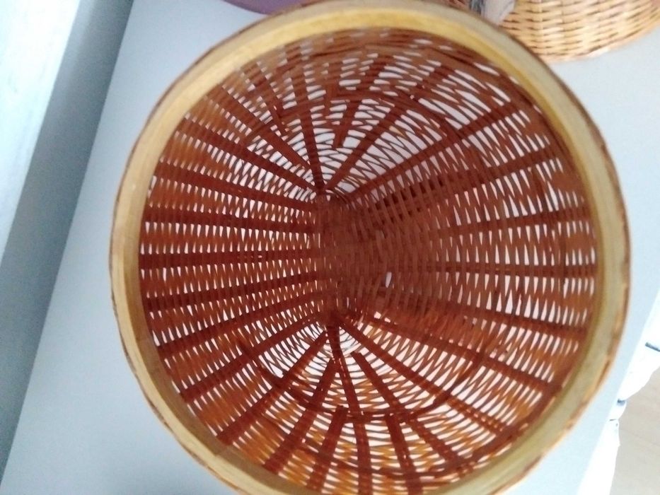 Pequena caixa em forma de coruja vime, Vintage