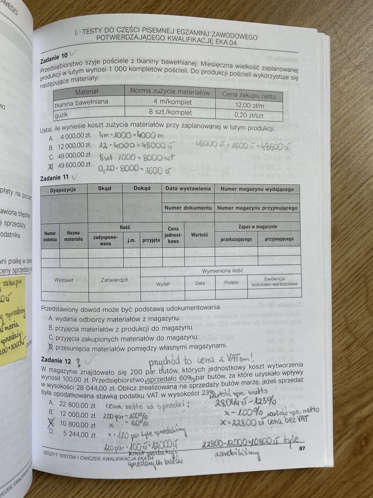 Zestaw ćwiczeń do kwalifikacji EKA.04