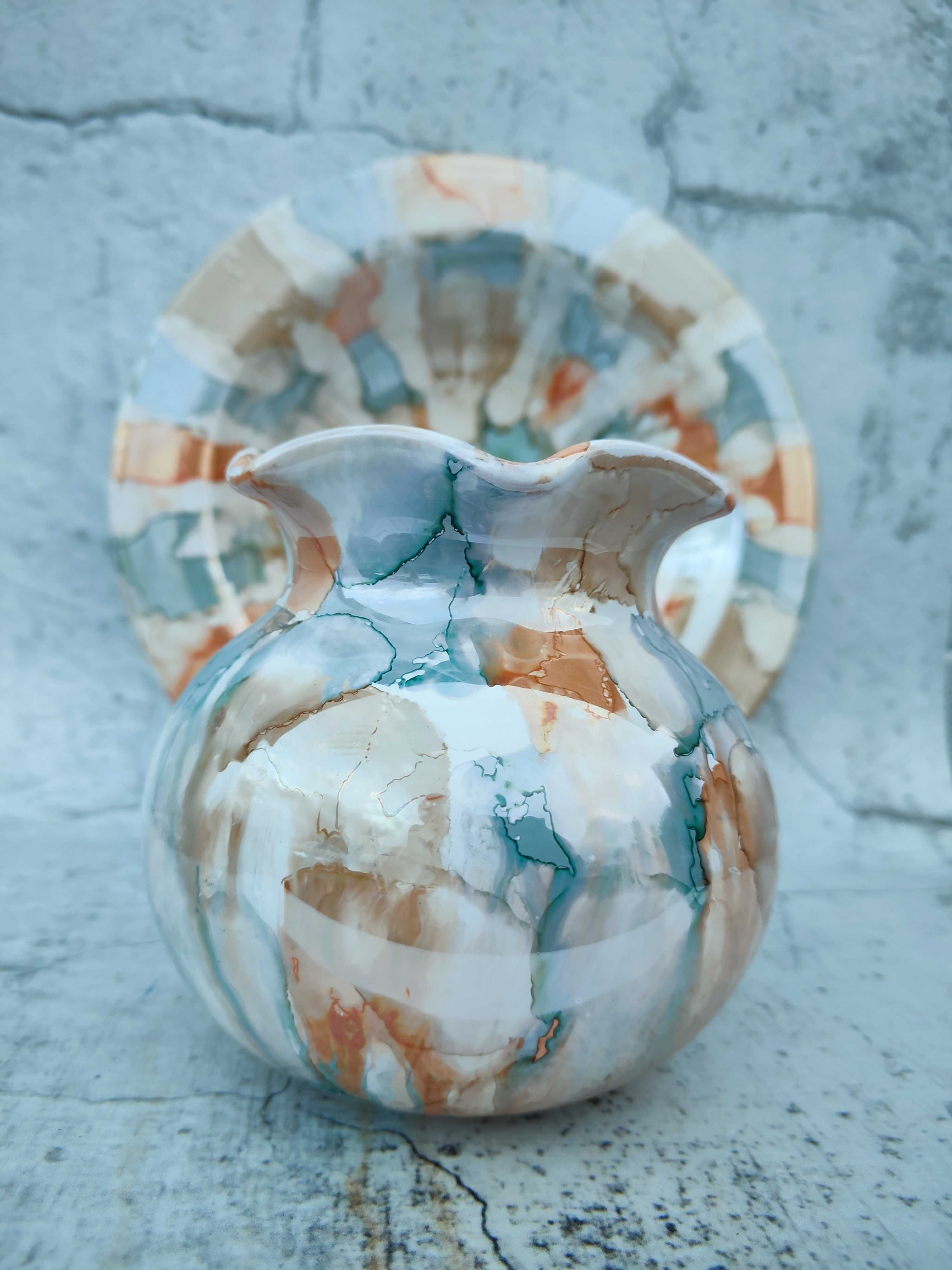Ceramiczny wazon Marmurkowy Vintage Design