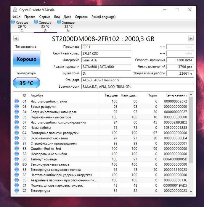Жесткий диск 3.5" 2TB Seagate Barracuda (ST2000DM008)