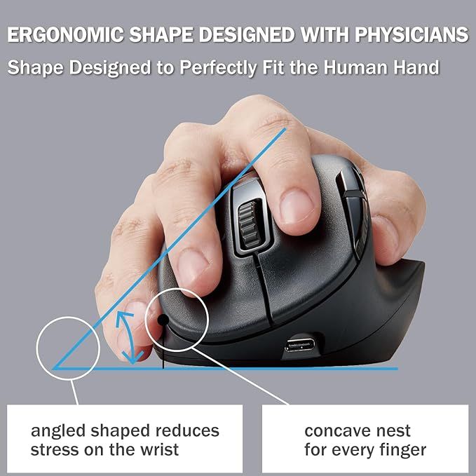 Elecom EX-G PRO ergonomiczna mysz Bluetooth  możliwość ładowania XXL