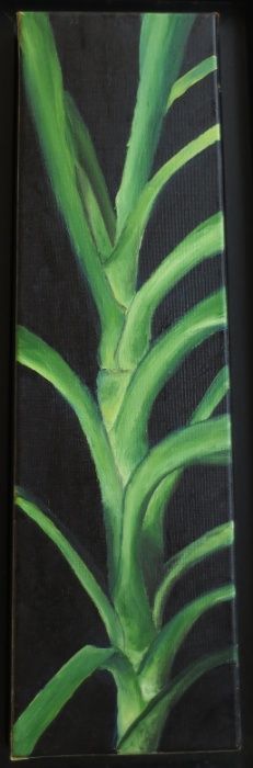 "Folhas em Tronco" óleo sobre tela e moldura