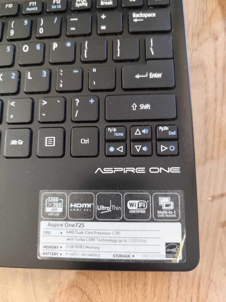 notebook ACER Aspire One 725