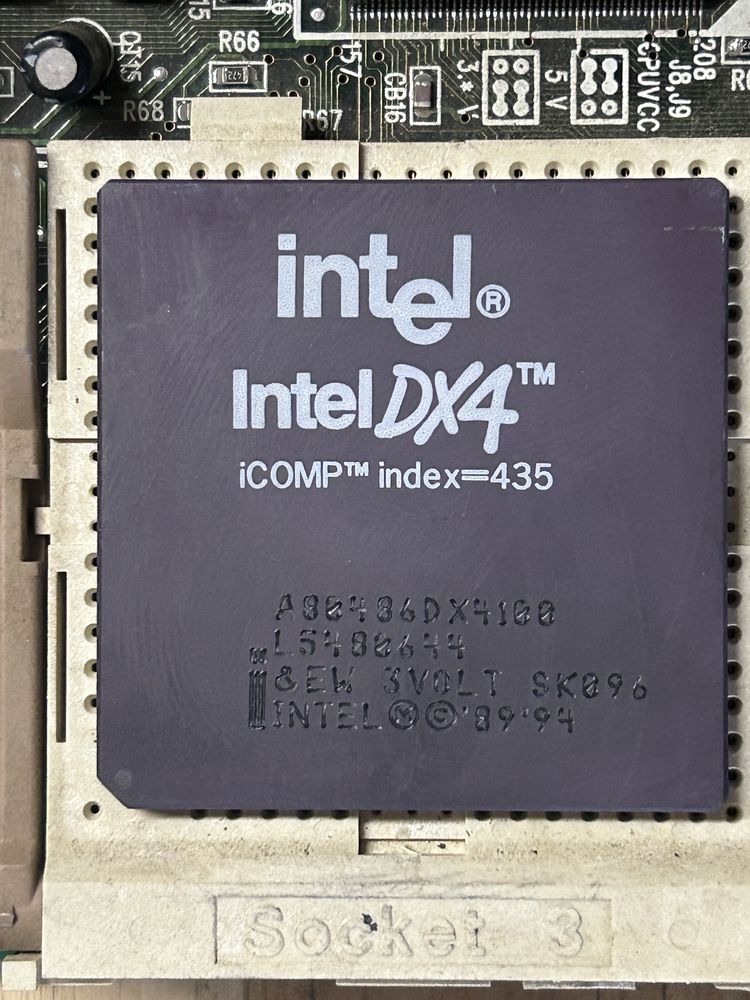 Intel 486 DX4 100MHz + Płyta główna.