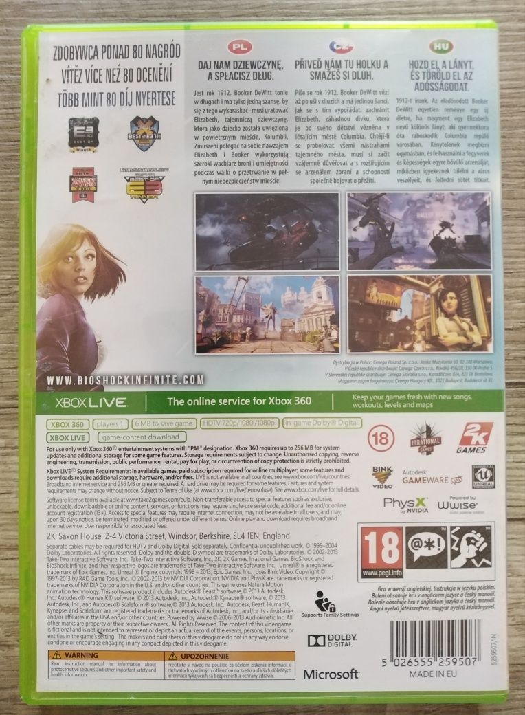 Bioshock infinite xbox 360 gra