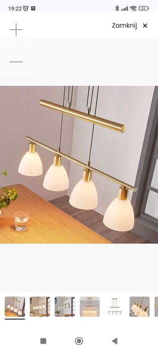 Lampa wisząca Lindby Simeon, kolor mosiądz, szkło, 73 cm, E14