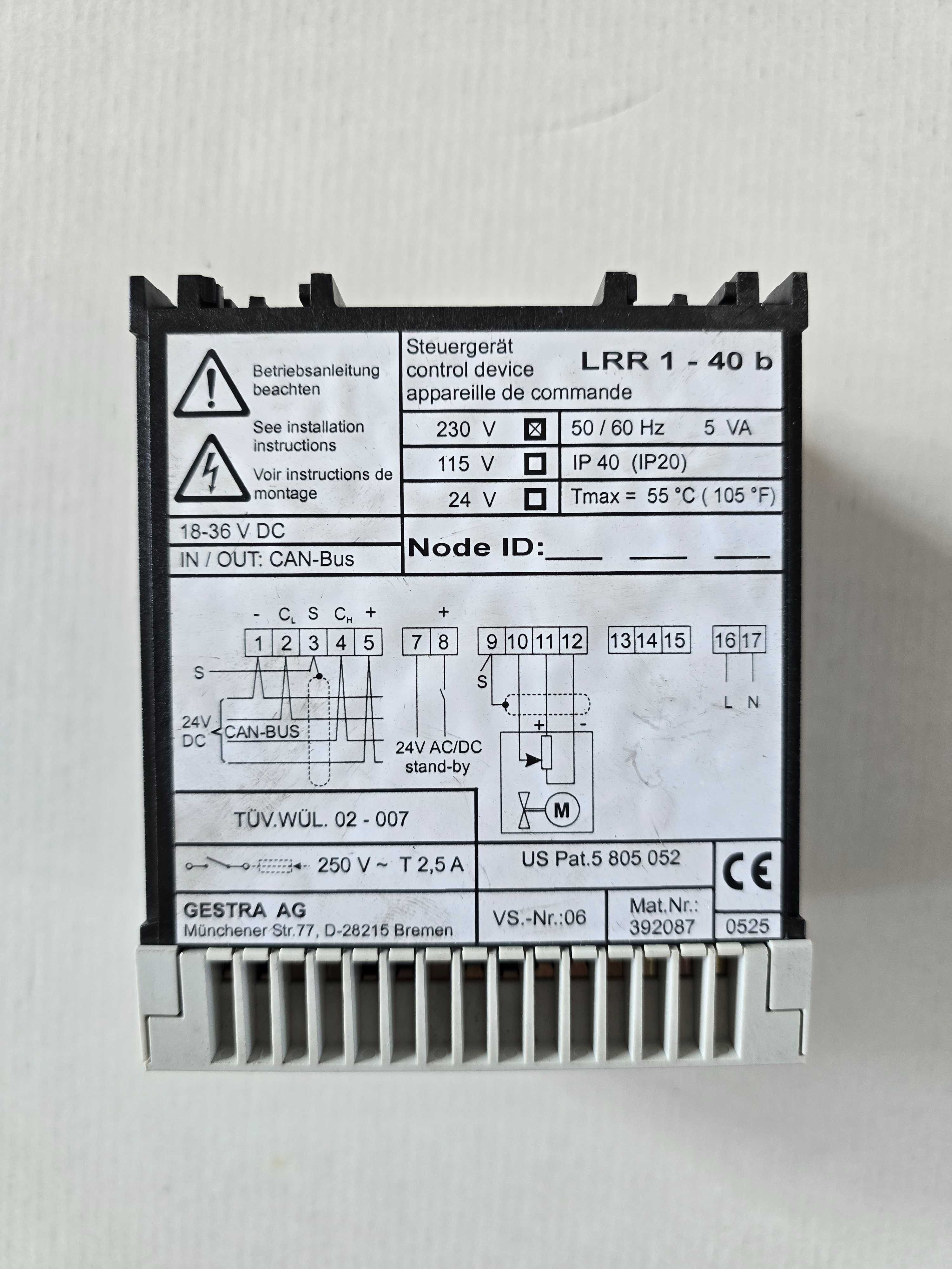 Gestra LRR 1-40, regulator odsalania, kocioł parowy