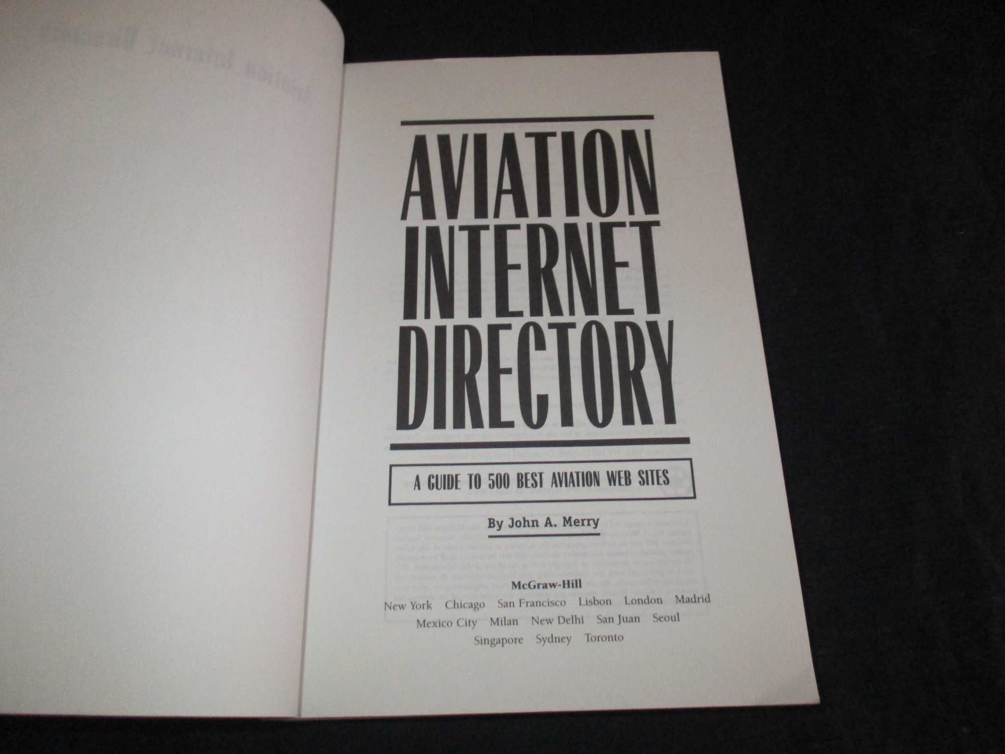 Livro Aviation Internet Directory Guide John A. Merry