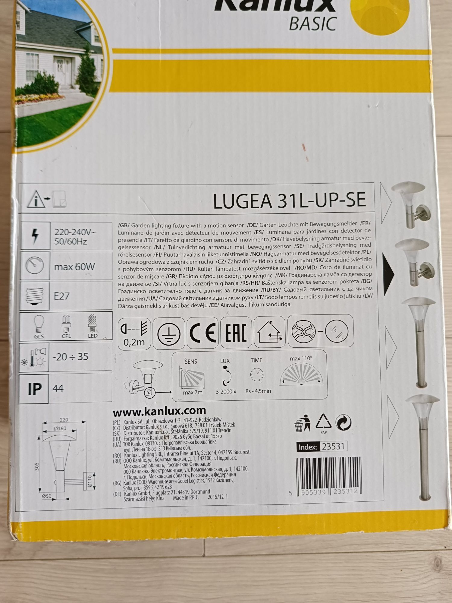Lampa z czujnikiem ruchu