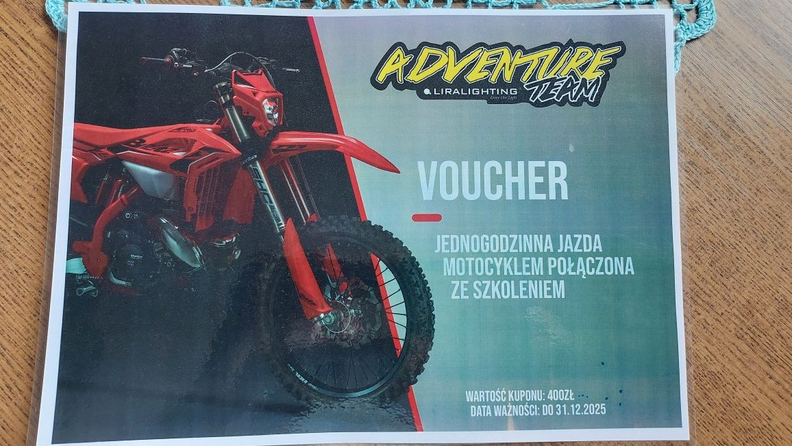 VOUCHER Elbląg - jednogodzinna jazda motocyklem ze szkoleniem cross
